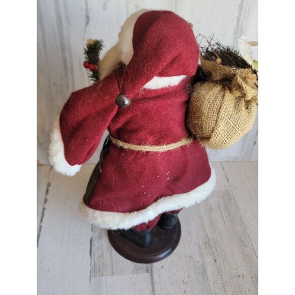 Santa woodlands Santa Claus staff Dove basket Xmas figure vintage unique - Picture 8 of 10